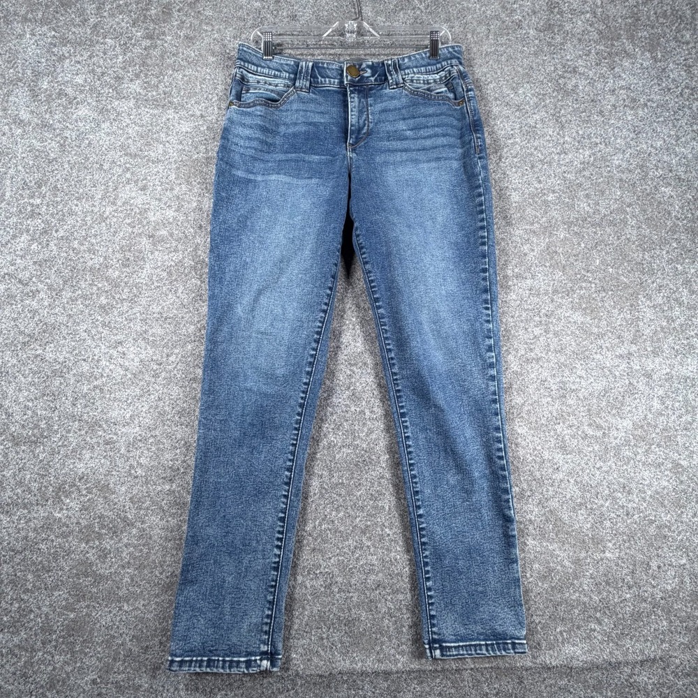 Democracy AB Technology Tapered Leg Jeans Womens 10 Blue Stretch Denim Mid Rise